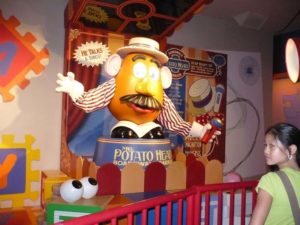 Mr Potato Head entertained guests in line